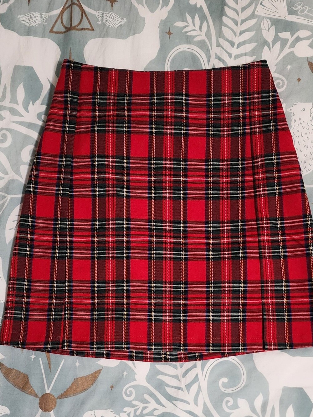 Brandy Melville Red And Green Plaid Skirt XS